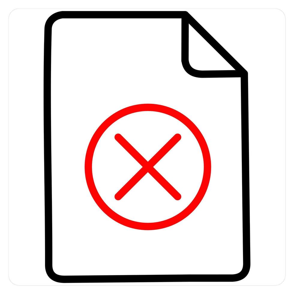 Delete and remove icon concept in red line color vector