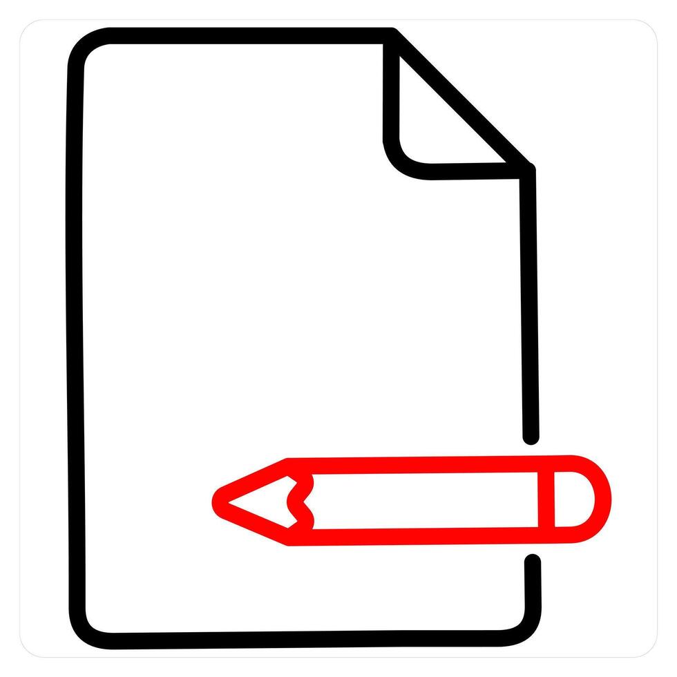 Edit icon concept in red line color vector