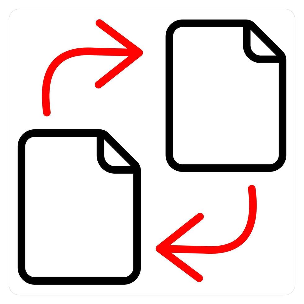 Share and transfer icon concept in red line color vector