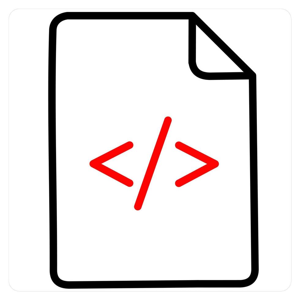 Code and binary icon concept in red line color vector