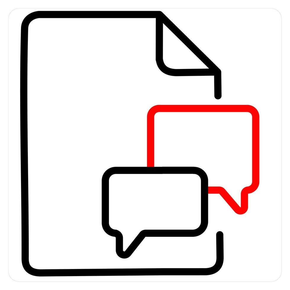 Feedback icon concept in red line color vector