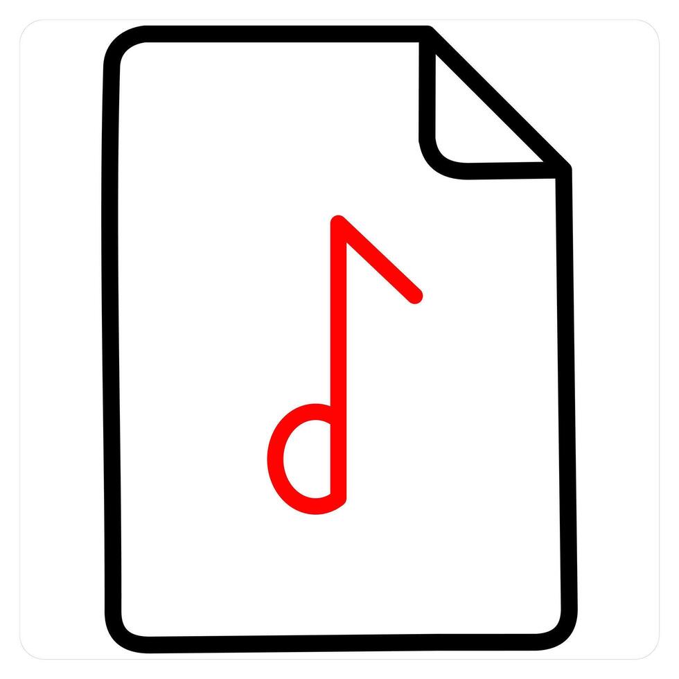 Audio and music icon concept in red line color vector