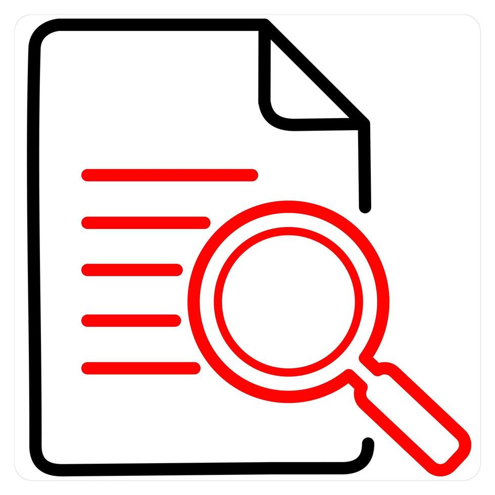 Search Content icon concept in red line color vector