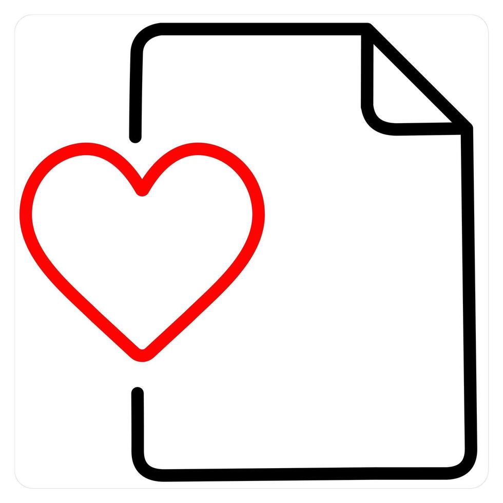 Favorite icon concept in red line color vector
