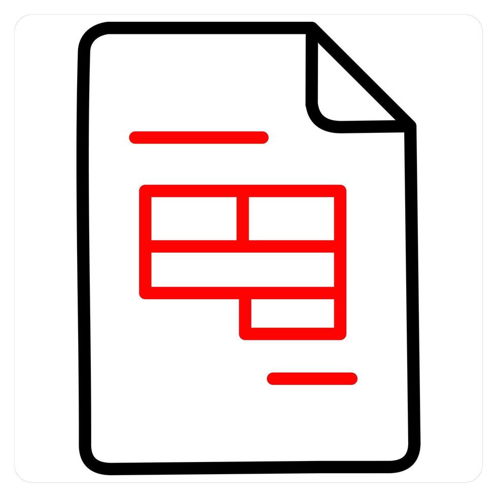 Excel icon concept in red line color vector
