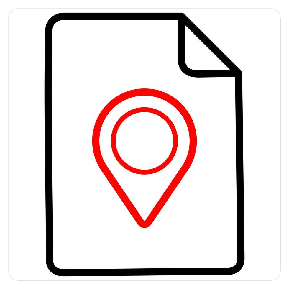 Gps icon concept in red line color vector
