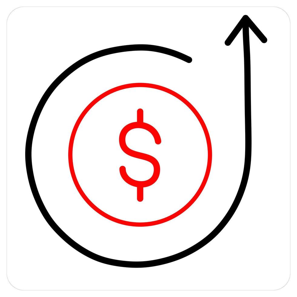 Budget and accounting icon concept in red line color vector