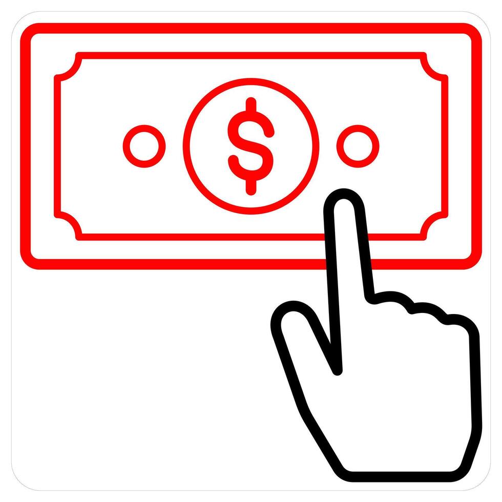 Currency and conversion icon concept in red line color vector