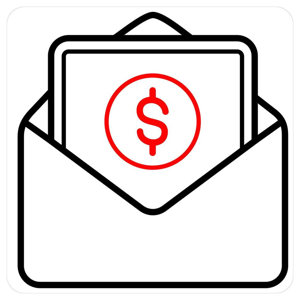Banking and increment icon concept in red line color vector