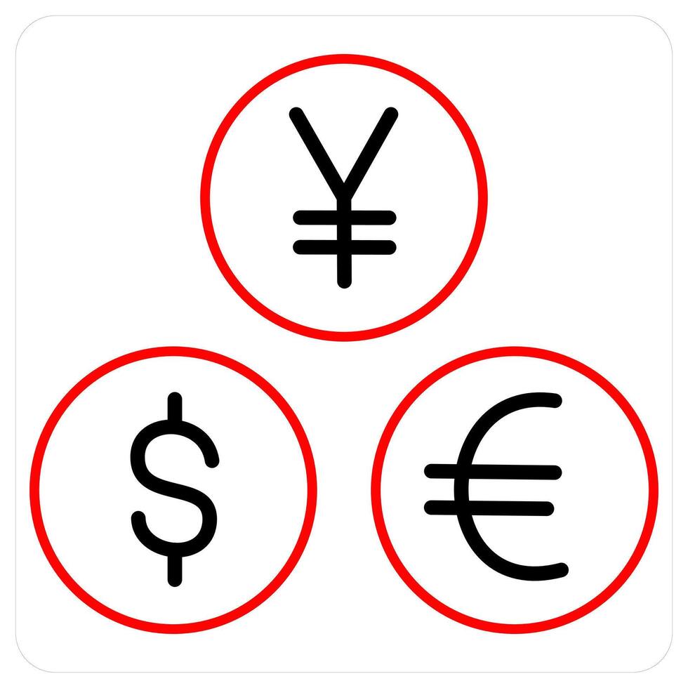 Currency Exchange and conversion in red line color vector