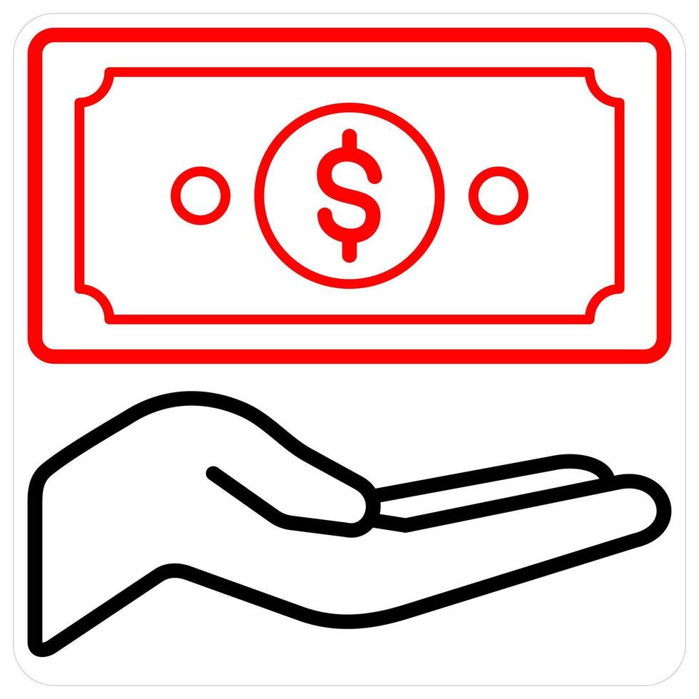 Finance and management icon concept in red line color vector