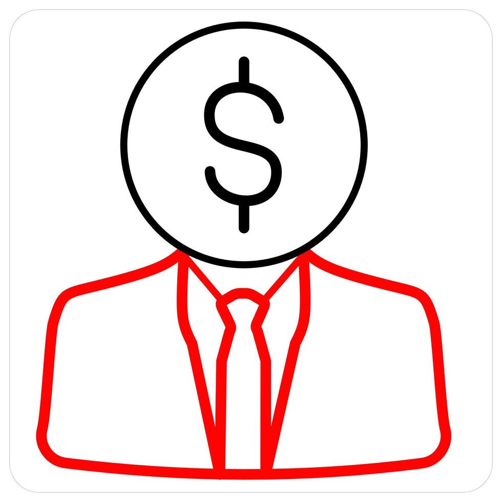 Investor and share market in red line color vector