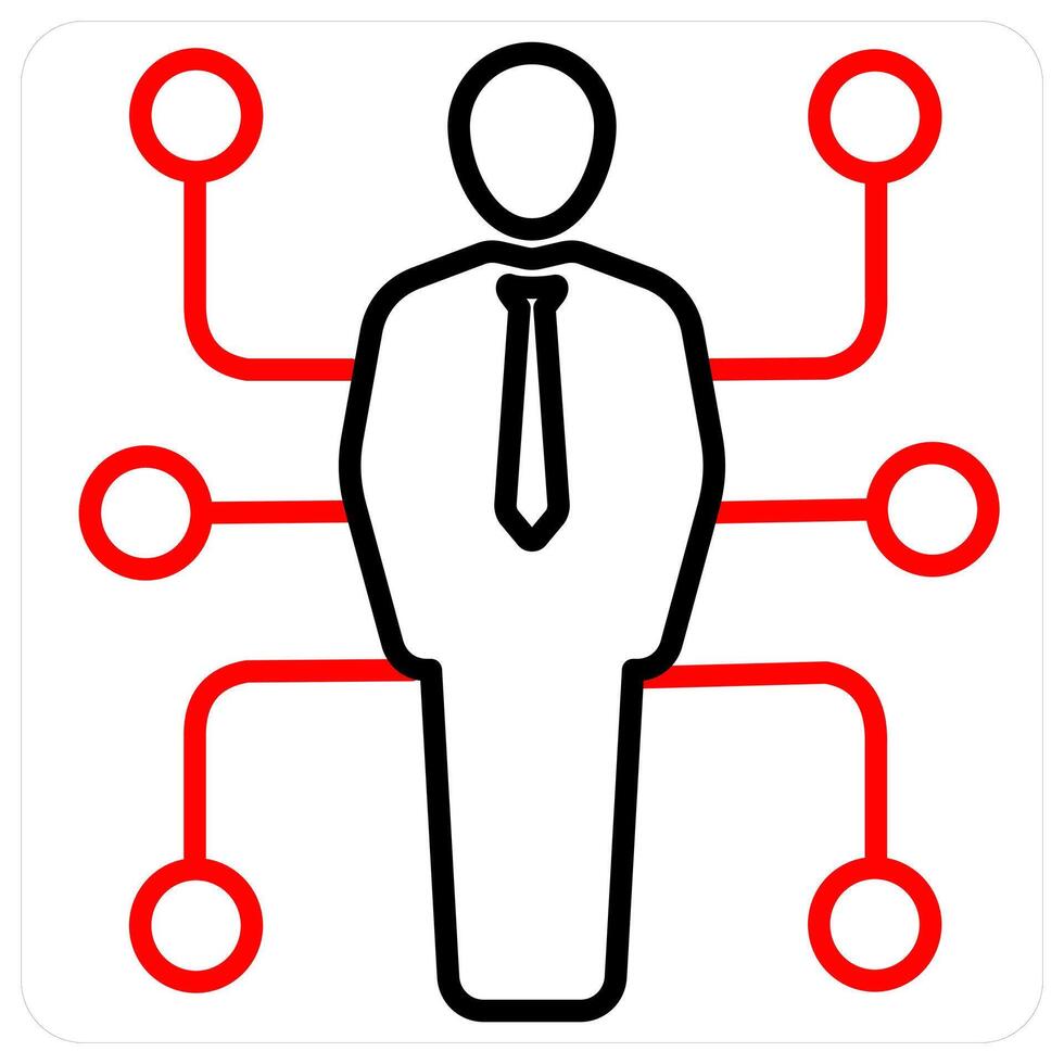 Potential icon concept in red line color vector