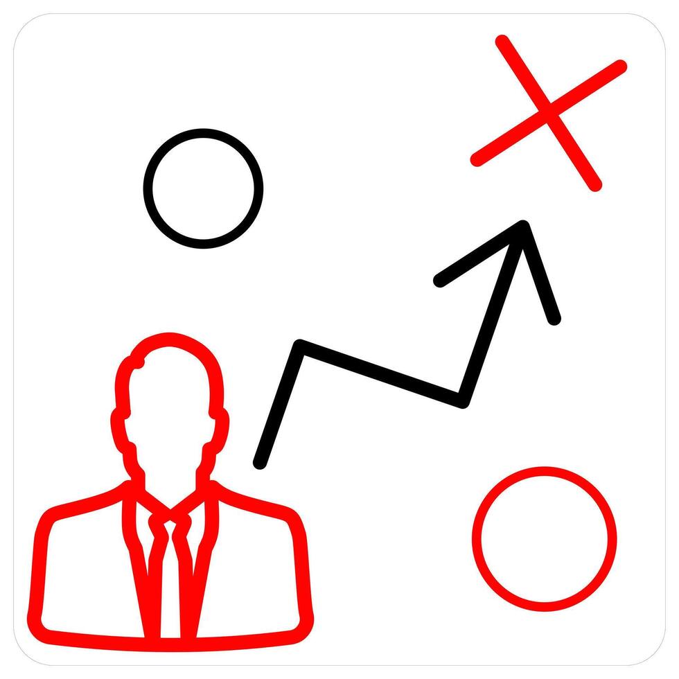 Strategy and planning icon concept in red line color vector