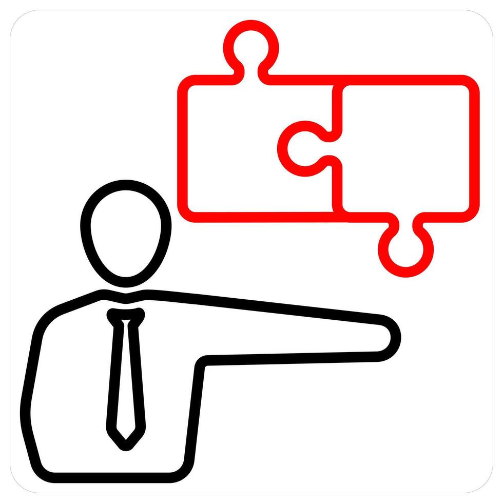 Strategy and plan icon concept in red line color vector