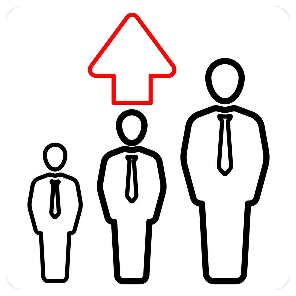 Competence icon concept in red line color vector