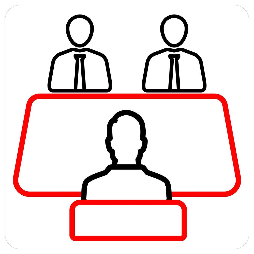Consultant concept icon in red line color vector