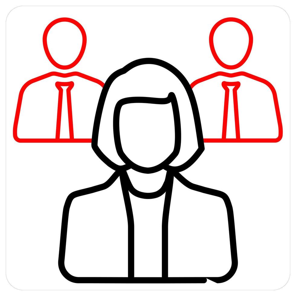 Manager icon concept in red line color vector
