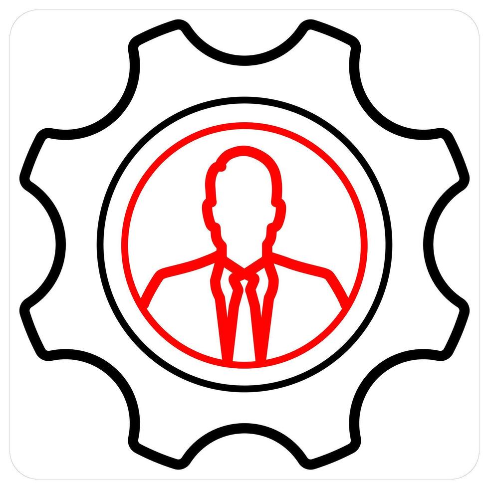 Specialist icon concept in red line color vector