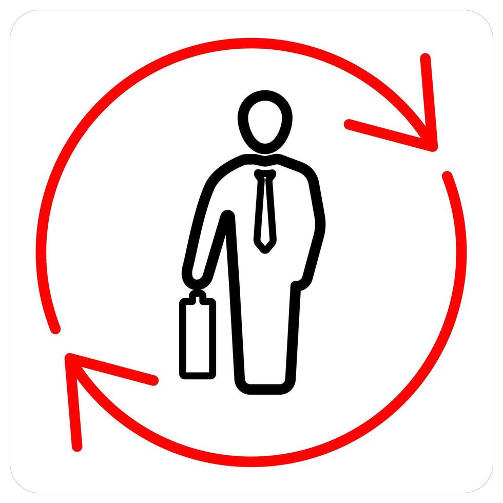 Ability and responsibilities icon concept in red line color vector