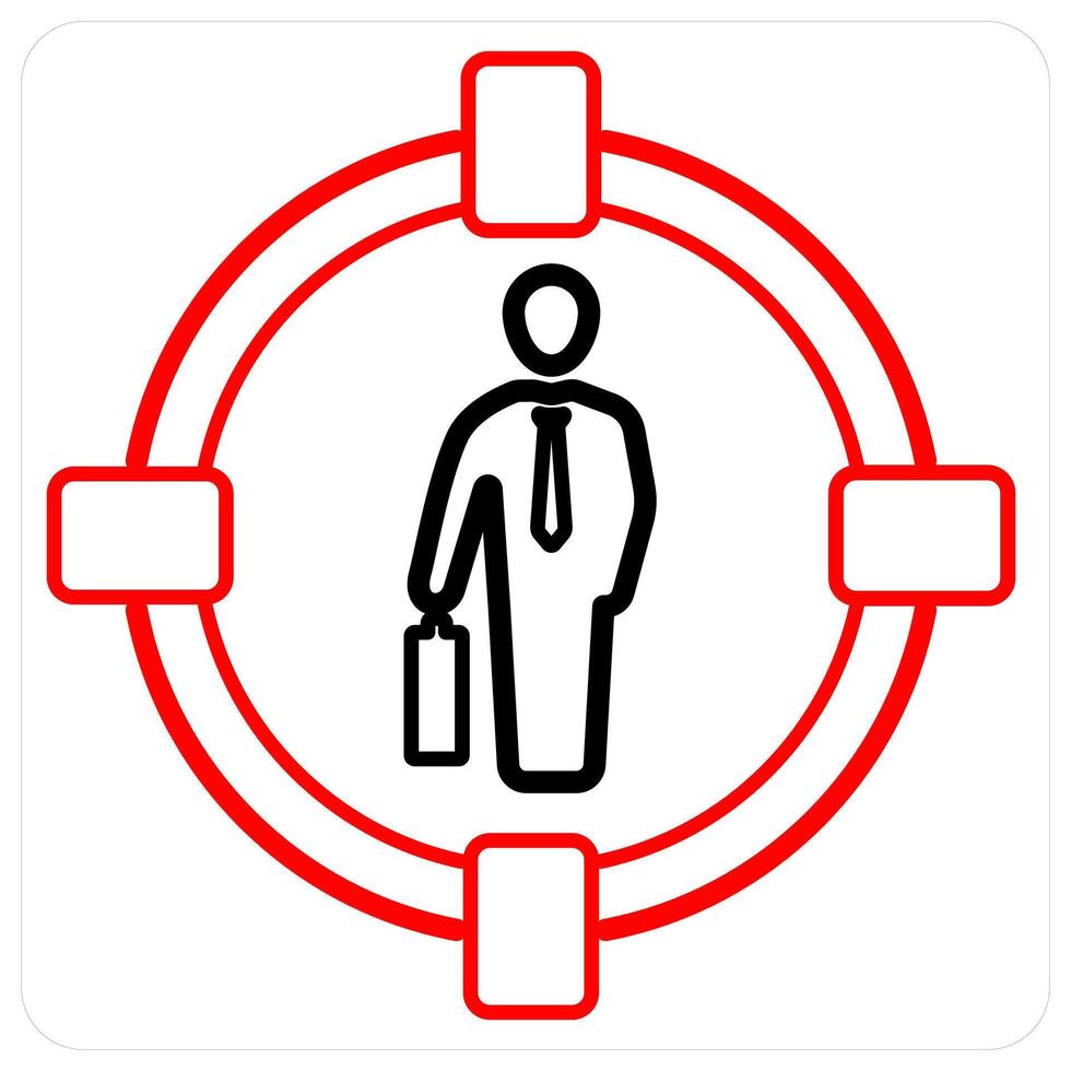 Target employee icon concept in red line color vector