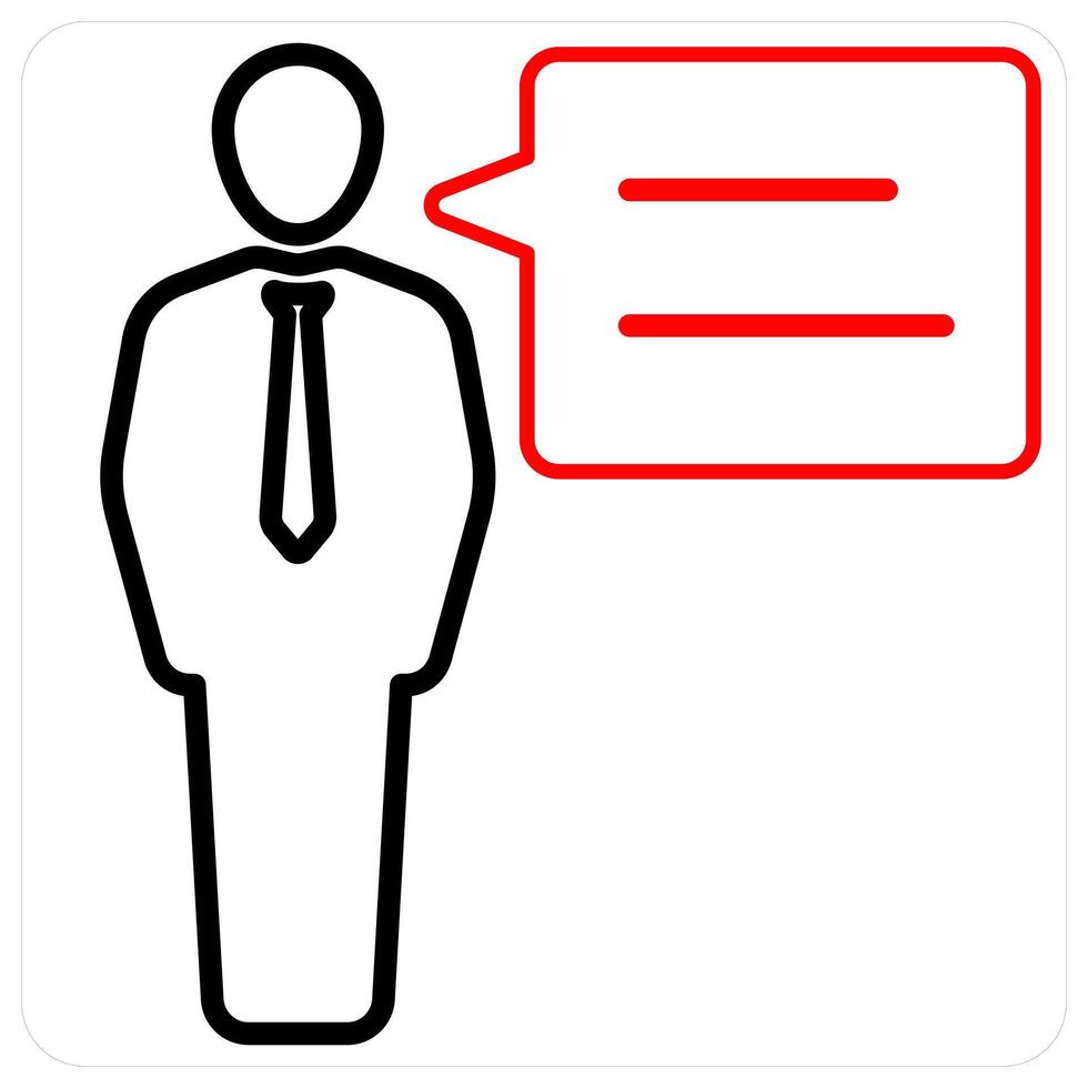 Businessman and manager icon concept in red line color vector