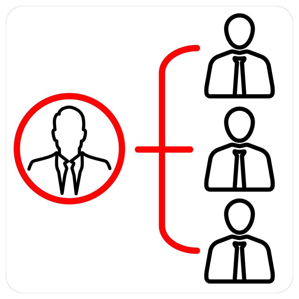 Responsibilities icon concept in red line color vector