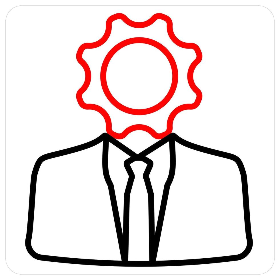 Business Support icon concept in red line color vector
