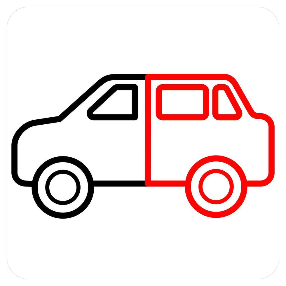 Vehicle Insurance icon concept in red line color vector