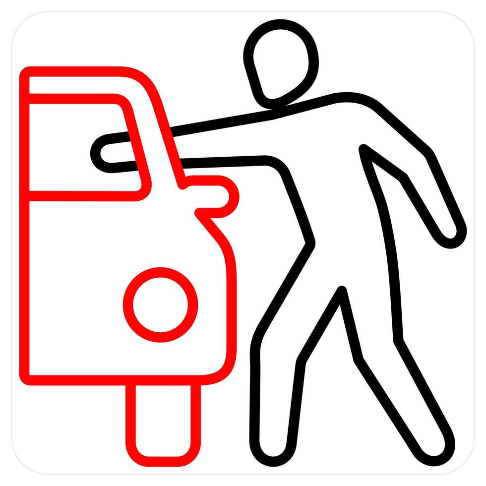 Theft insurance icon concept in red line color vector