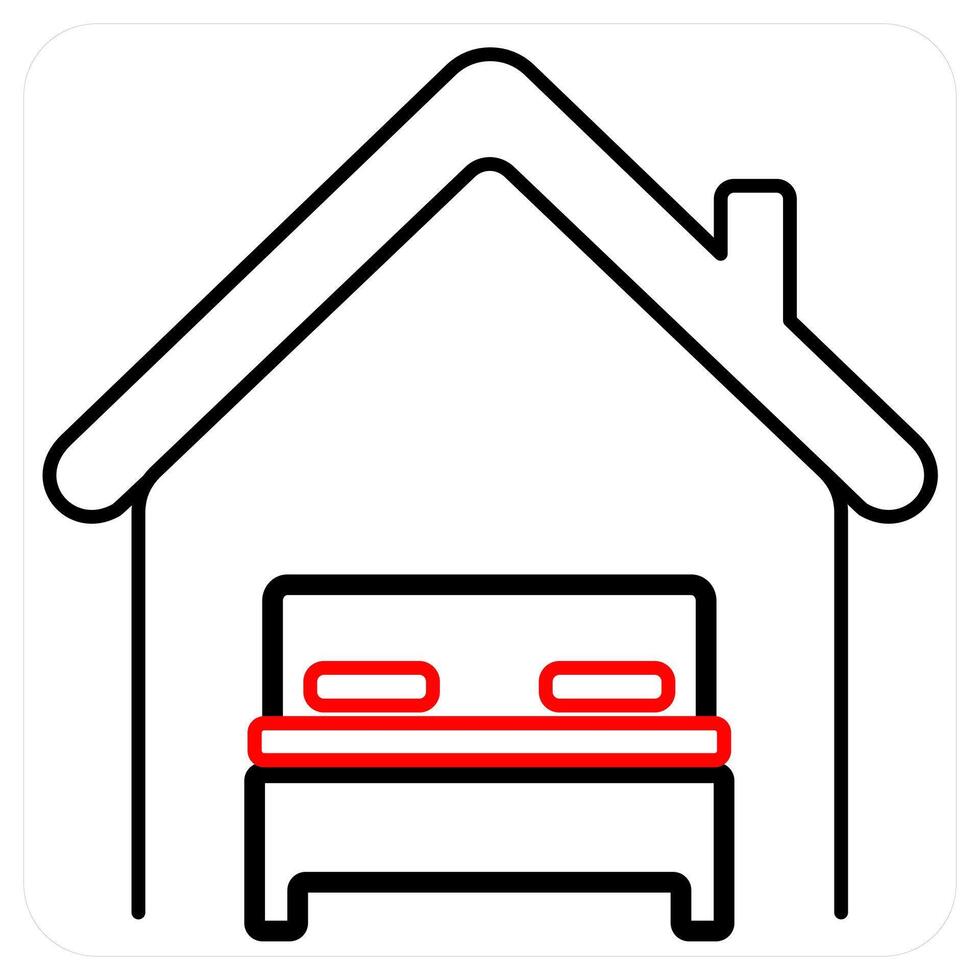 Property Insurance icon concept in red line color vector