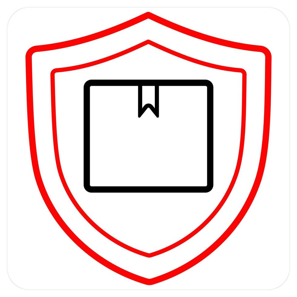 Shipping Insurance icon concept in red line color vector
