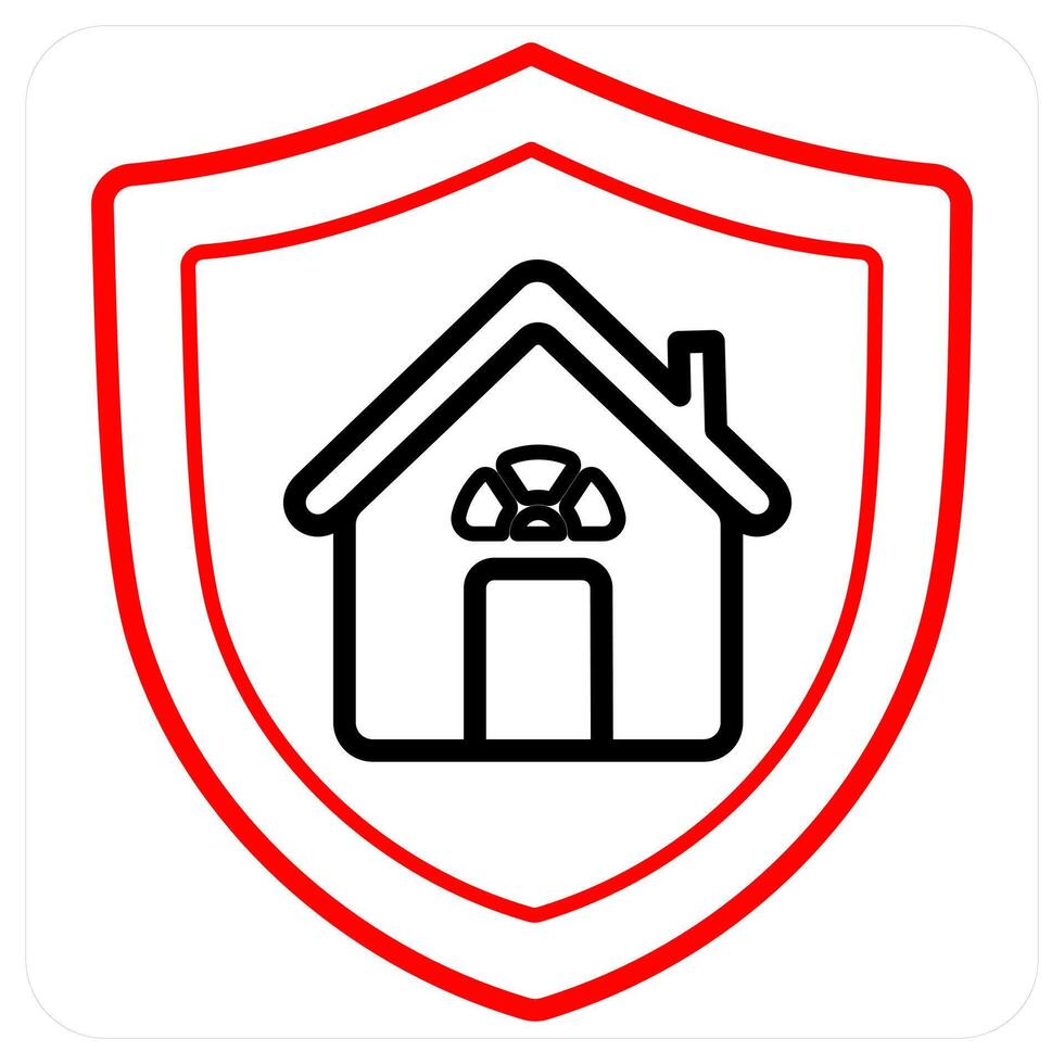 Property Insurance icon in red line color vector