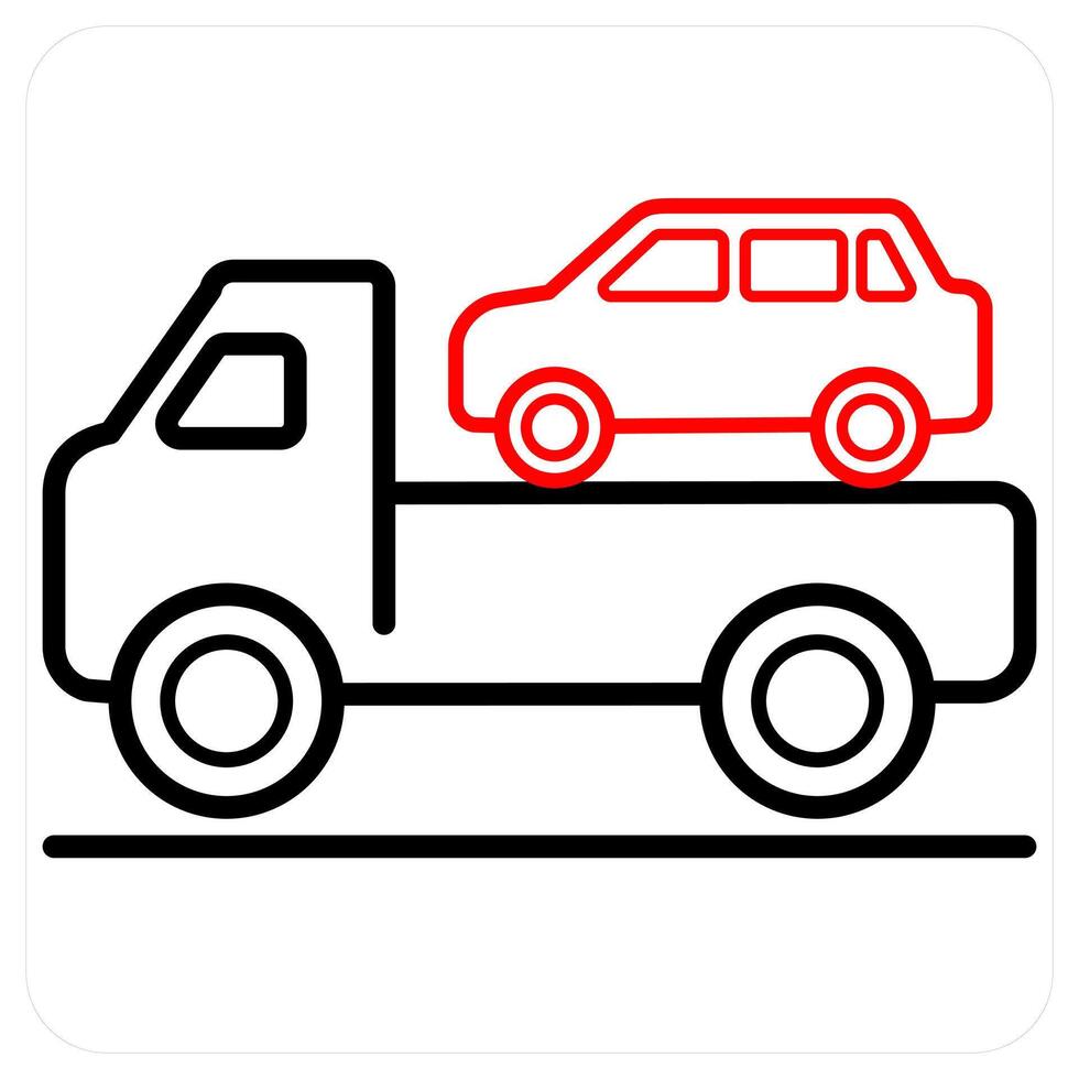 Towing Expenses icon concept in red line color vector
