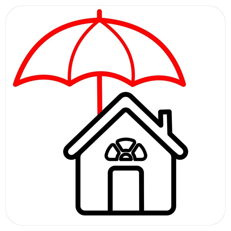 Property Insurance concept in red line color vector