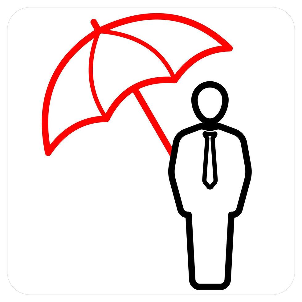 Individual Insurance icon concept in red line color vector