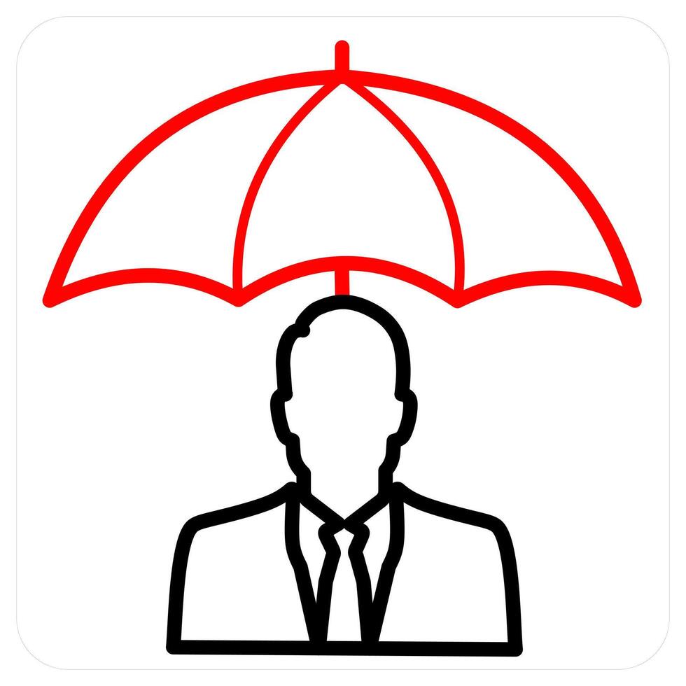 Individual Insurance icon in red line color vector