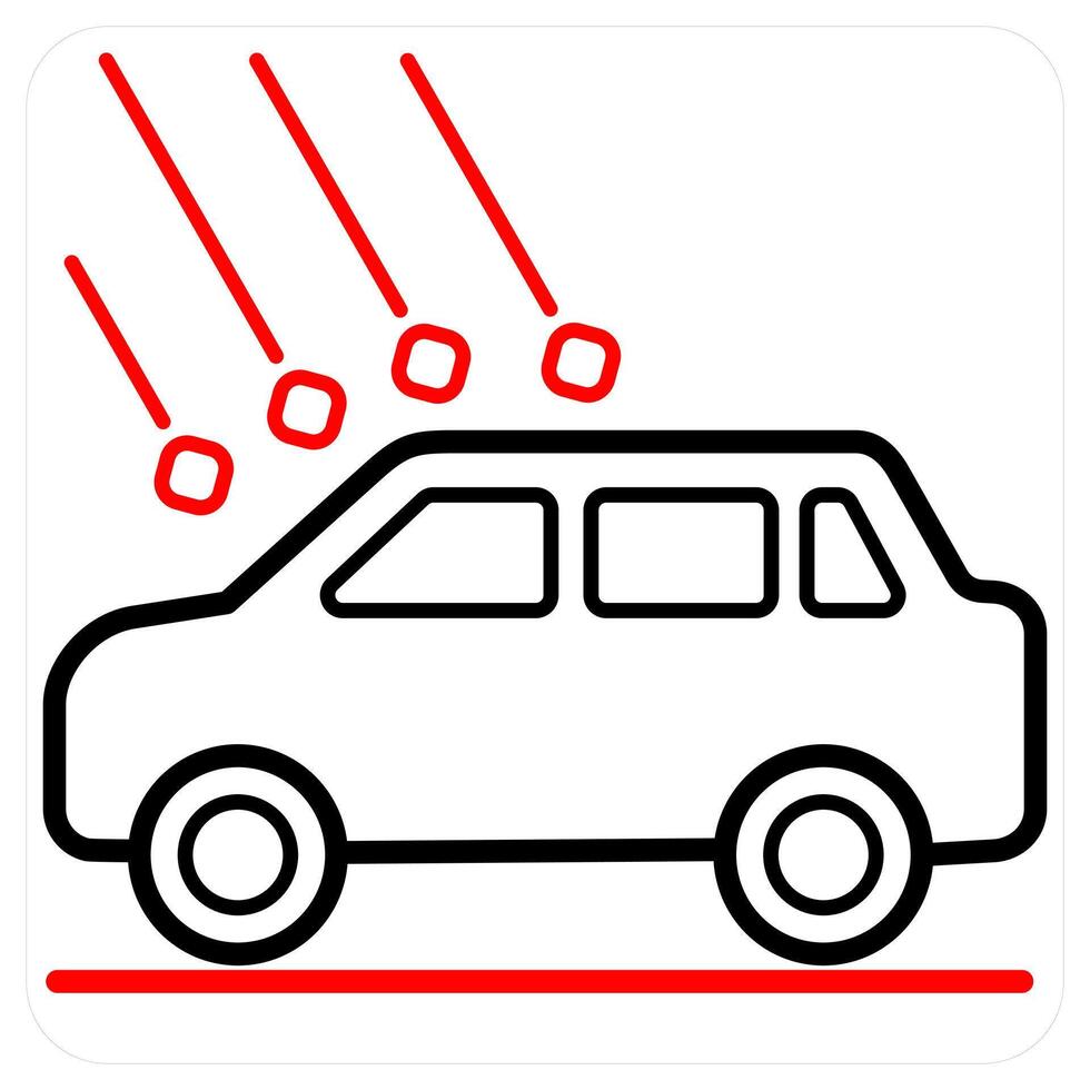 Car Accident concept in red line color vector