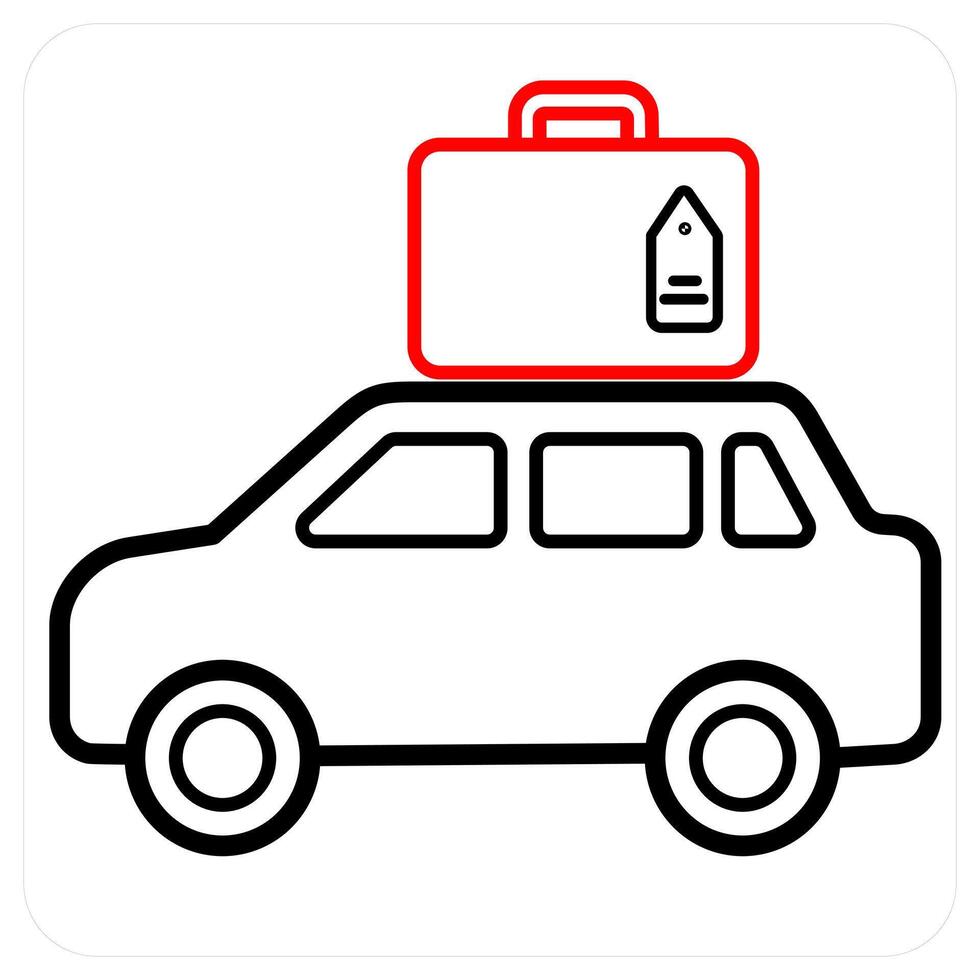 Travel Insurance icon concept in red line color vector