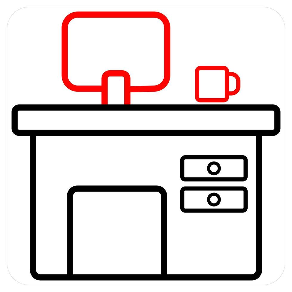 Personal insurance icon concept in red line color vector