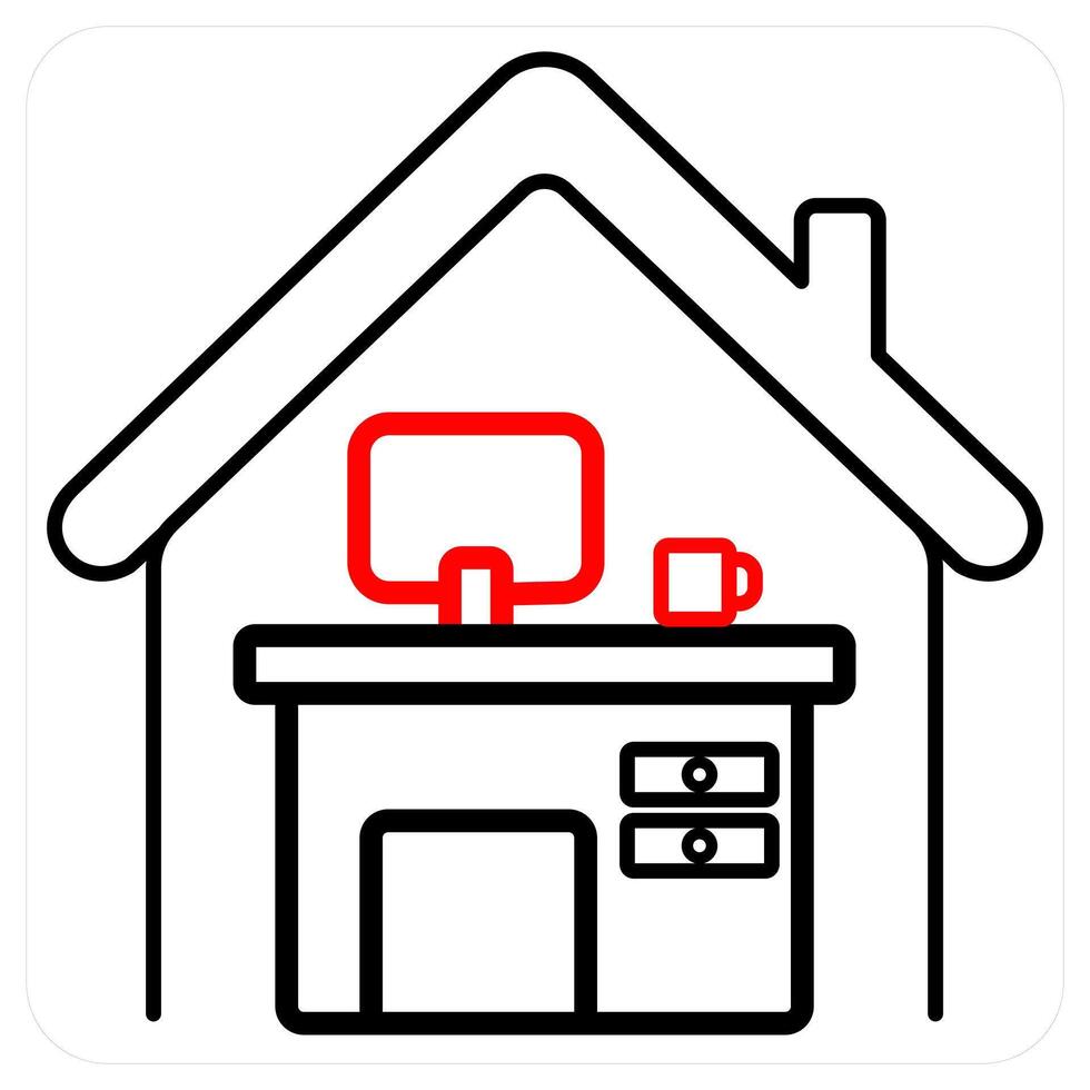 Personal insurance icon in red line color vector