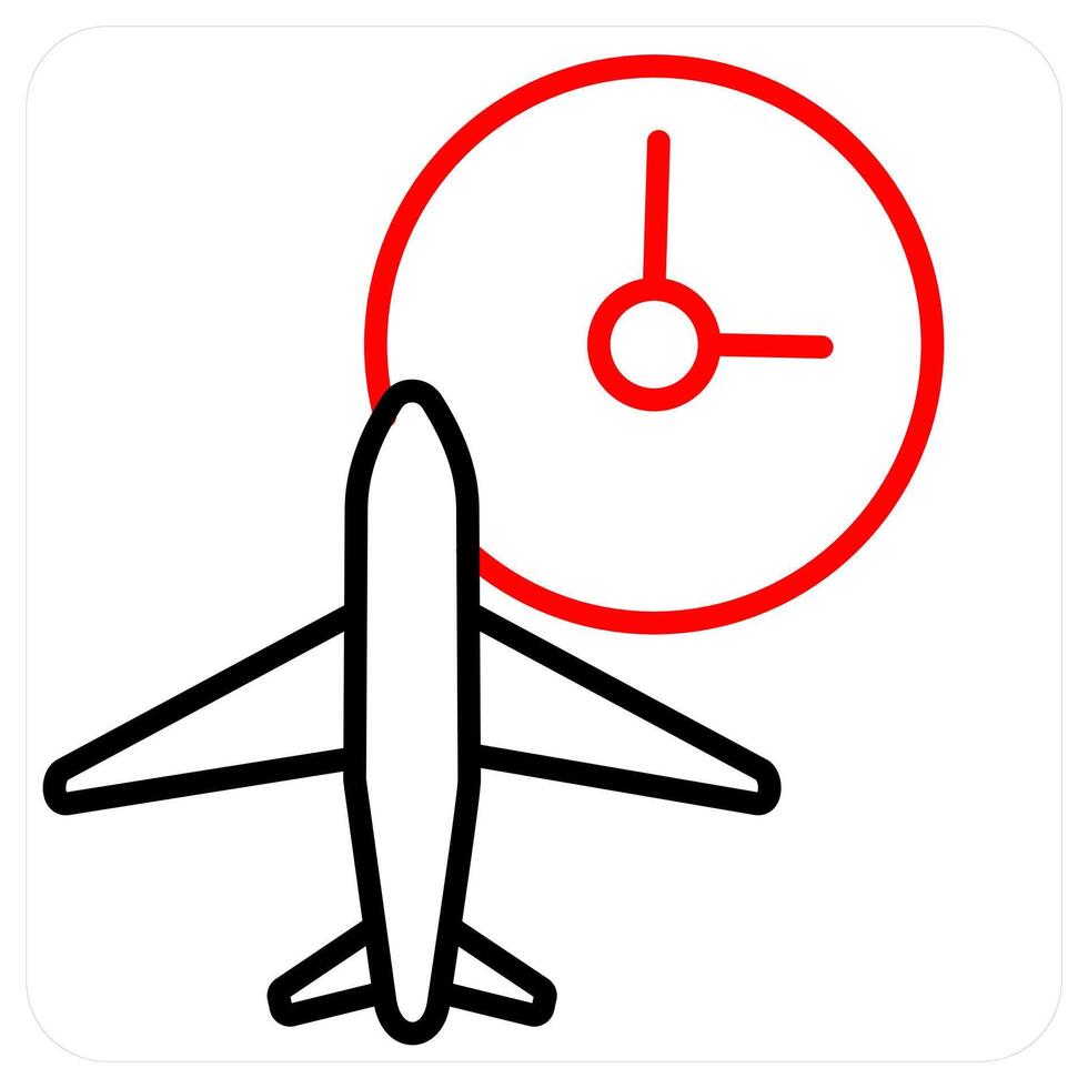 Flight Insurance icon concept in red line color vector