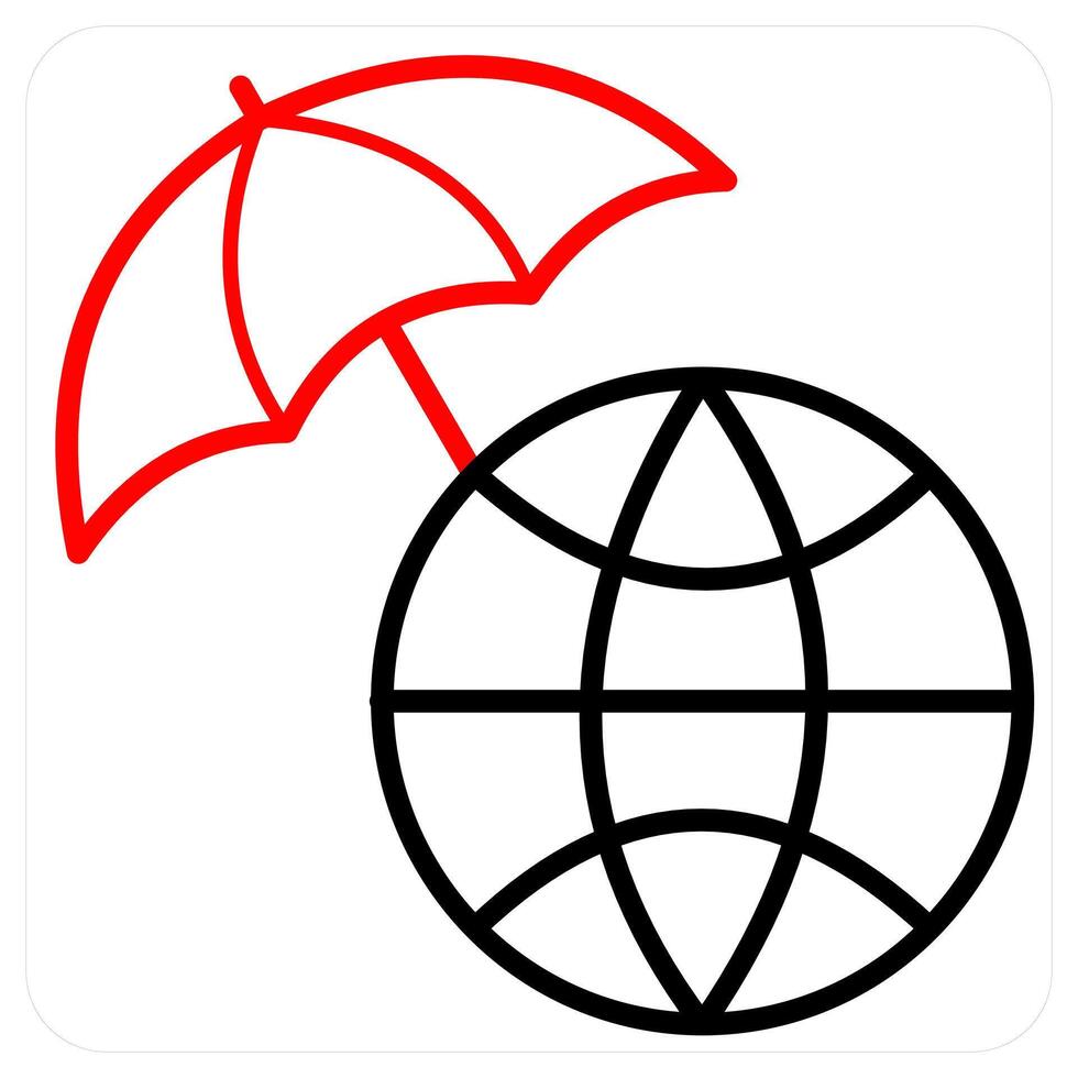 Cyber fraud icon concept in red line color vector