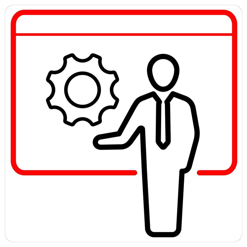 Mentor icon concept in red line color vector