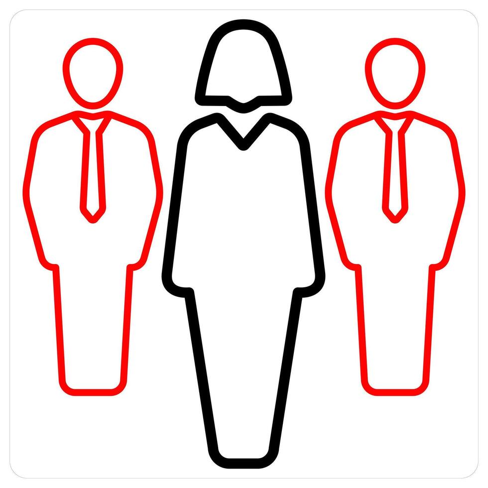 Manager concept icon in red line color vector