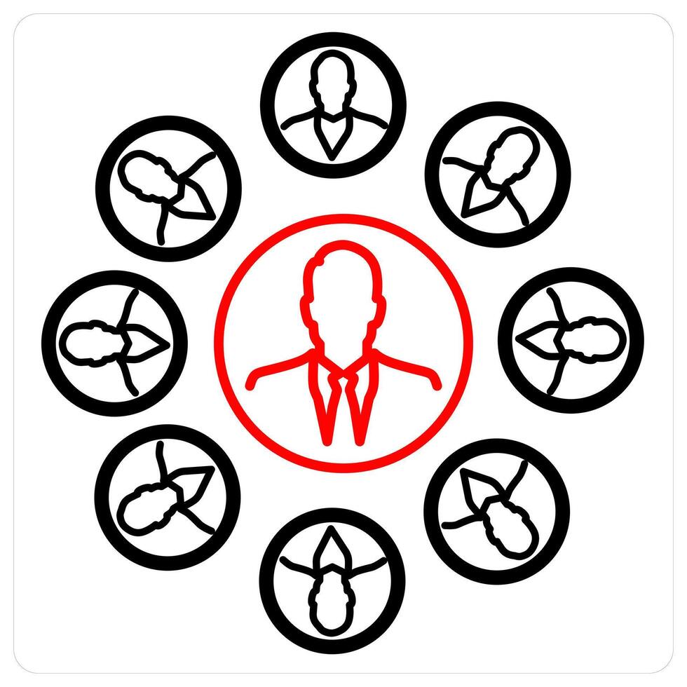 Connection icon concept in red line color vector