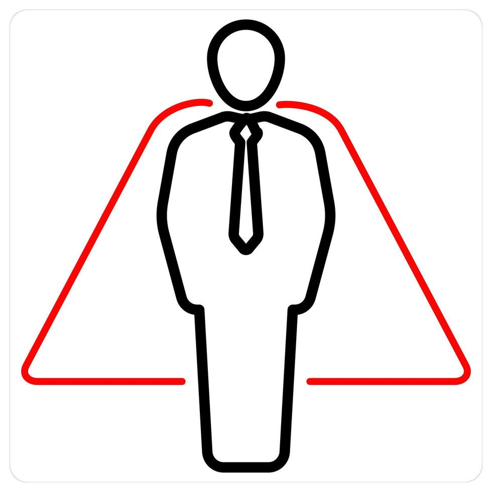 Leader icon concept in red line color vector