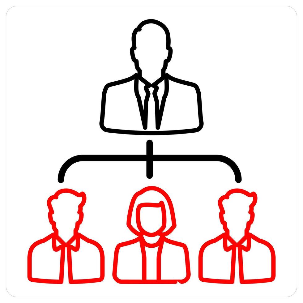 Leadership icon concept in red line color vector