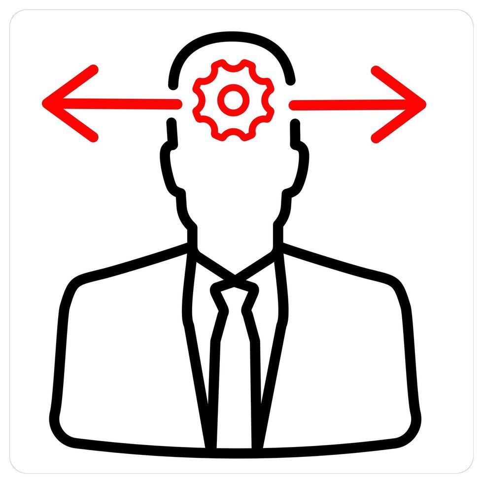 Business Direction icon concept in red line color vector