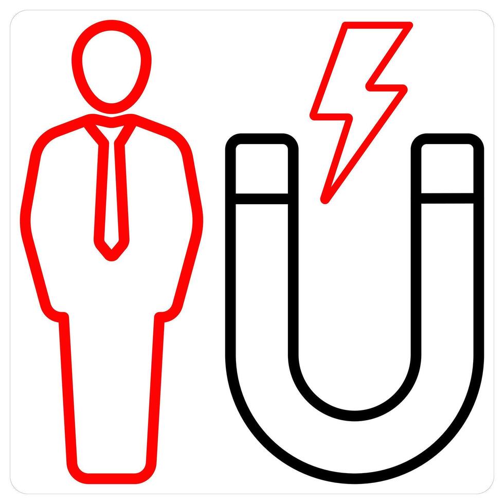Customer Attraction icon concept in red line color vector